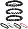 Personalisierte Pärchen Namensarmbänder | Partnerarmband couple Edelsteine Onyx , Howlith Cherry quartz 6mm | Perlenarmband Herz, Krone , Leopard, Löwe Freundschaftsarmband Buchstaben Armband (W23)