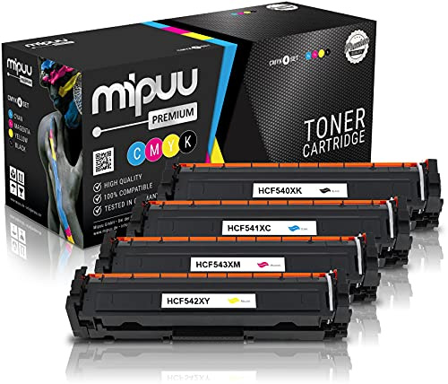 Mipuu 4 XXL Toner kompatibel zu HP CF540X CF541X CF542X CF543X 203X für Color LaserJet Pro M281fdw MPF M281fdn M280nw M281fw M254dw M254dnw M254nw