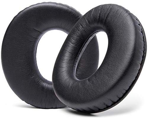 WC Ersatz-Ohrpolster für Sony MDR-RF985R RF970 RF970RK RF960RK RF960R RF925RK & MDR-DS6500 Kopfhörer | Weiches Leder, luxuriöser Memory-Schaum, zusätzliche Dicke | Schwarz