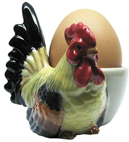 Huhn/Hahn Eierbecher Figur Keramik Tier Geschenk Küche Frühstückstisch Set