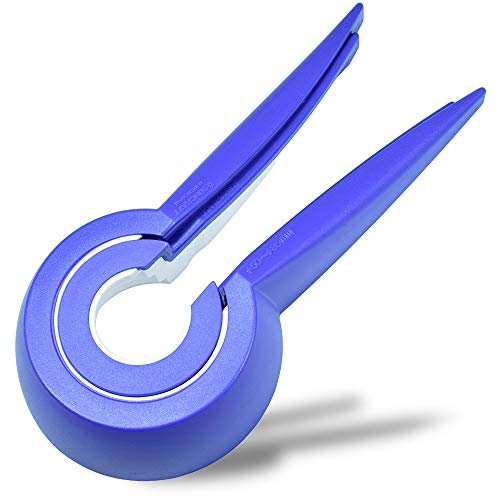 Seki Japan Multi Function Bottle Cap Opener, 2 Size Rubber Grip Jar Opener, Blue Plastic Handle Remove Stubborn Lids Kitchen Gripper, for Elderly, Women, Children