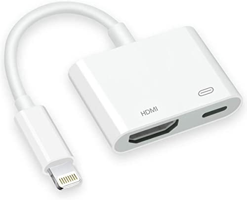 Adattatore Digital AV HDMI, Dongle HDMI Compatibile con iPhone 14 13 12 11 XS MAX XS XR X 8 7 6 5, iPad a HD-TV/Monitor/Proiettore