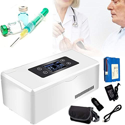 Frigo Portatile Elettrico, Refrigeratore per Insulina, Mini Frigorifero Dispositivo di Raffreddamento Raffreddamento Dell'Insulina 2 ~ 8 ℃, per La Casa, I Viaggi, Il Campeggio (Batteria Integrata)