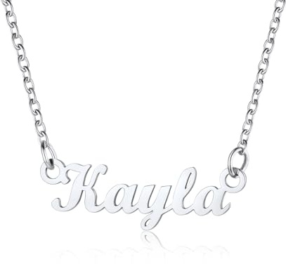 U7 Name Necklace for Women, Personalized Stainless Steel Pendant, Custom Initial Choker, Silver/Gold Multiple Nameplate Necklaces, Adjustable Chain, Dainty Gift for Birthday, Anniversary, Christmas