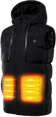 Beheizbare Weste für Herren Elektrisch USB Heizwesten Beheizte Jacke Waschbare Winter Warme Weste für Outdoor-Aktivitäten für Camping Skifahren Angeln