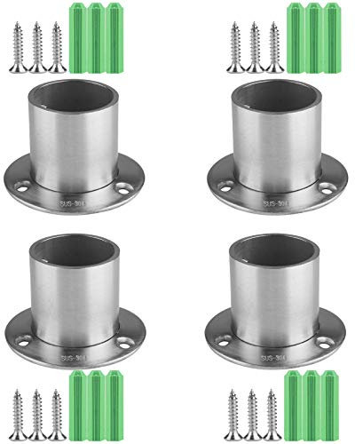 Andux Edelstahl Flansch Socket Flansche Rohr Rod Halterung für Badezimmer Schrank LYGDZ-01 (32mm; 4 Stück)
