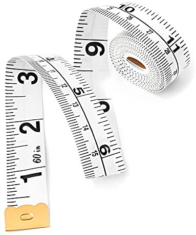 Winice Dual Sided Measuring Tape | Perfect to Measure Body | Sewing Tape/Ruler | Durable and Flexible Fiber Glass Material | 60 Inches |150 Centimetres | White Colour
