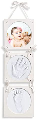 Smile Mind® Cornice impronta mani e piedi neonati con scatola regalo, cornice impronte neonato personalizzabile. Kit Impronte neonato Ideale per Regalo nascita bimba e bimbo.