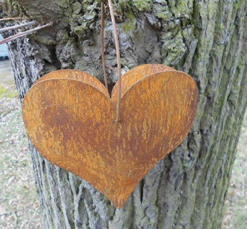 Herz zum Bepflanzen z. Hängen Pflanztopf Eisen Echtrost 21 x 20 cm