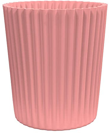simpahome Large Sturdy Wave Effect Plastic Planter Pot - PASTEL PINK - 43.5cm (H) x 38cm (Dia)