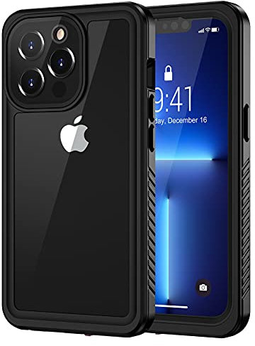 Lanhiem for iPhone 13 Pro Max Case, IP68 Waterproof Dustproof Shockproof Cases with Screen Protector, Full Body Protective Front and Back Cover for iPhone 13 Pro Max - 6.7 inch (Black)
