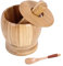 Mortero de bambú con mortero de hierbas Hibucuo hecho a mano con borde natural, mortero de cocina 11 cm