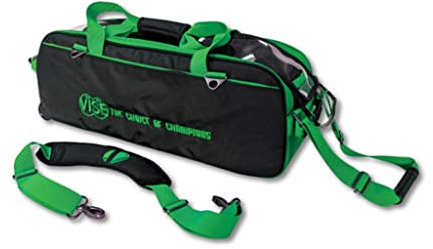 Vise Clear Top Bowlingtasche mit 3 Kugeln, Schwarz/Grün