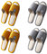 Teceyfeet Pantuflas para Invitados,4 Pares de Zapatillas Casa Invitados Lavables Unisexo Zapatillas para Baño Invitados Hogar Bodas,Zapatillas de algodón y lino Four seasons