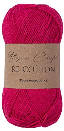 Utopia Crafts Re-Cotton Strickgarn, 100 g (Rosarot)