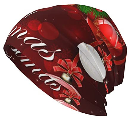 Weihnachtskugel, goldene Glocke, Beanie-Mütze, lustige Strickmütze, Stretch-Schal, Kopfwickel, klassische Wintermütze, warme Strickmütze, Weihnachtskugel goldene Glocke, Einheitsgröße