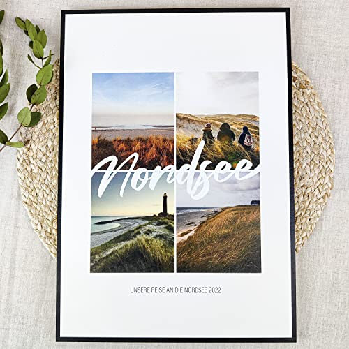 Nordsee Geschenk Holzbild - Foto Geschenk - personalisierbar zum Hinstellen/Aufhängen opt. beleuchtet Nordsee Souvenir, Nordsee Deko, Nordsee Urlaub, Nordsee Geschenke - personalisierte Geschenke