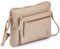 Wise Owl Kleine Umhängetasche – Weiches, genarbtes Echtleder, Dreifach-Reißverschluss, Premium Sling-Schultertasche für Damen – Beige Nappa