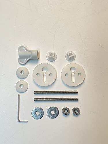 2PCS Toilet Seat Hinge Bolts Kit for Angol Shiold Toilet Seat with Quiet Close, Quick Release Hinges, Heavy Duty Stainless Steel Bolts With Extra Long Nut