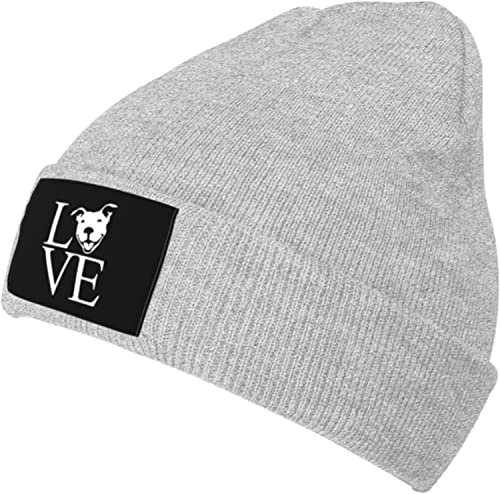 YINGD Strickmütze Love Pit Bull Beanie Mütze Weiche Wintermütze Unisex für Männer Frauen, #127, One size