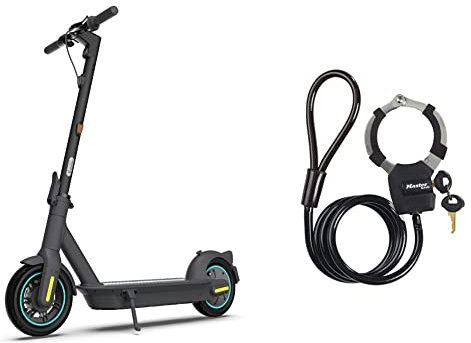 Ninebot KickScooter MAX G30D II Powered by Segway & Master Lock Kabelschloss mit Schlüssel [Kabel 1m] 8275EURDPROBLK – Ideal für Scooter Roller, Fahrrad, Kinderwagen, Sportausrüstung