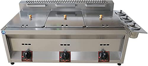 Friggitrice Professionale, friggitrice a Gas di Grande capacità da 20 l/30 l, friggitrice GPL in Acciaio Inossidabile per Uso Domestico e Commerciale, Potenza di Fuoco Regolabile, Facile da Pulire (1