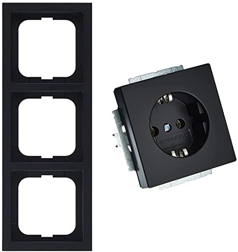 Busch-Jaeger 1723-885K Future Linear-Abdeckrahmen & 20EUC-885 Steckdosen-Einsatz