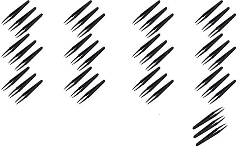 60 Pièces Noir Pince à épiler en Plastique Électronique Pointe Anti-statique