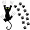 Cosysparks Nero adesivi auto gatto, Carino adesivi per auto gatto Divertente decalcomania auto gatto con 12 Pz Paw Print adesivi per auto di gatti per la decorazione (Occhio verde)