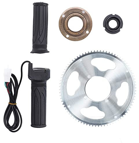 equlup Fahrrad Freilauf Kettenrad, 80T 25H 54mm Fahrrad Stahl Kurbelgarnitur E-Bike Gasgriffe Adapter Stecker Set Für Rennrad