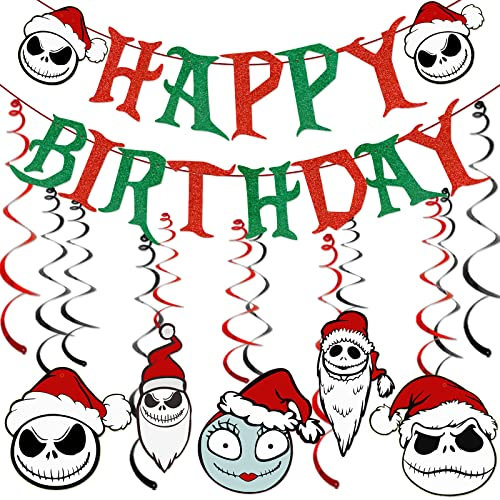 Nightmare Before Christmas Birthday Decorations Happy Birthday Banner Jack Skellington Birthday Decorations Nightmare Before Christmas Party Decorations