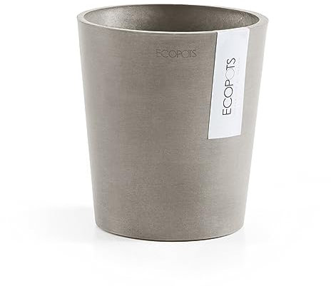 Ecopots Blumentopf Morinda für Orchideen - braun grau - Durchmesser Ø 14 cm rund - mit Wasserablauf - Pflanzentopf aus Recycling Kunststoff - modern für Indoor und Outdoor