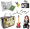 Miniatur Puppenhaus Zubehör, 1:12 Miniatur Wichtel Zubehör Weihnachten Mini Koffer Zahnbürste Zahnpasta Tasse Kamera Gitarre Bücher Brille Zeitung Kleiderbügel, 10 St Miniatur Deko Zubehör Set