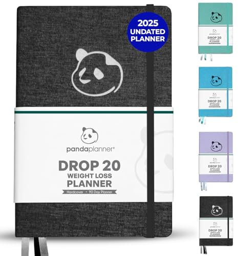Panda Planner Drop 20 Gewichtsverlust-Planer – 90-Tage-Wellness- & Produktivitätsplaner mit täglichem & wöchentlichem Ziel-Tracker – 14,6 x 21 cm weicher Stoff Hardcover Planer – unterstützt