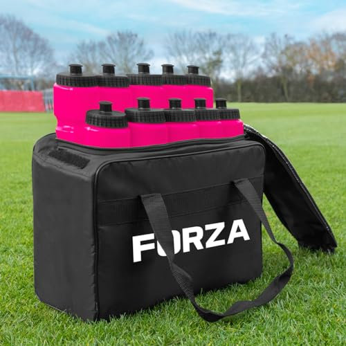 FORZA 10 Bouteilles d'eau (750 ML) avec Sac de Transport | Capacité de 10 Bouteilles | Équipement d'Équipe Essentiel (Rose)