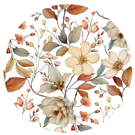 GRAZDesign Wandtattoo Rund Schlafzimmer Wohnzimmer - Wandaufkleber Tapete selbstklebend (Blumen Boho, 57x57cm)