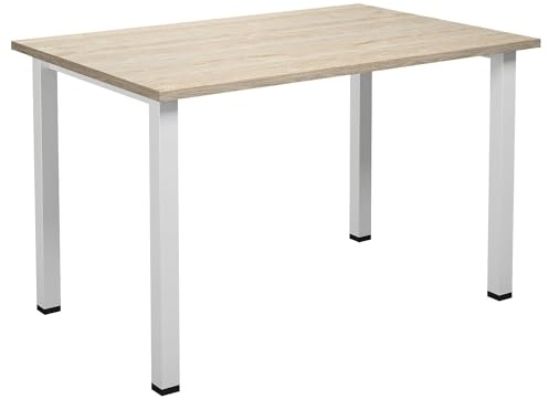 Kaiser + Kraft Mehrzwecktisch Duo-U | Gerade Platte, Tiefe 800 mm, Breite 1200 mm, Eiche, weiß