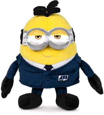 Famosa Softies - Peluche de 27 cm New Minions, Traje AVL de la Película Despicable Me 4, Juguete Minion con Tejido Brillante y Relleno Blandito, para Niños de 0 años+, Famosa (760024513)