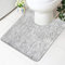 Famibay Alfombrilla de inodoro antideslizante súper absorbente para inodoro, alfombrilla de inodoro para inodoro, color gris, alfombrilla de baño en forma de U, lavable