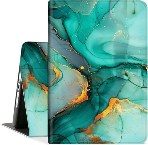 Étui pour iPad 9e/8e/7e génération (2021/2020/2019), support réglable en cuir synthétique pour iPad 10,2 pouces, avec mise en veille/réveil automatique pour iPad 9{^>e<^} génération, marbre