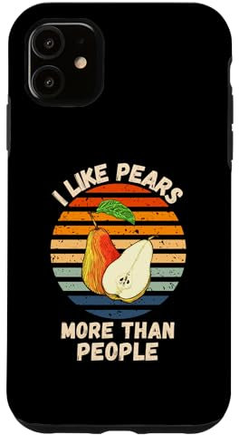 Hülle für iPhone 11 Vintage I Like Pears More Than People Retro Birnen Obst