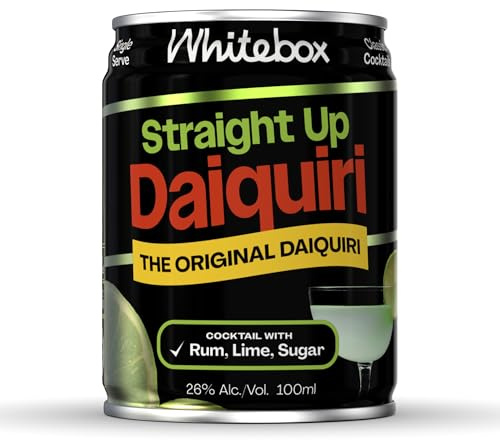 WHITEBOX COCKTAILS Ready to Drink Straight Up Daiquiri, 1 x 100ml Can | Single Serve, Full Strength, Classic Cocktails, Pre-Mixed, By World-Class Bartenders, Great for Day Trips, Parties & Gifting
