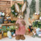 DR.DUDU 7 m große Osterhasen-Dekoration – Outdoor-Osterdekorationen für Veranda und Zuhause, Stroh-Statue mit Korb-Eiern, Bauernhaus-Frühlingsdekoration, Eingänge, Foto-Requisiten (Mädchen)