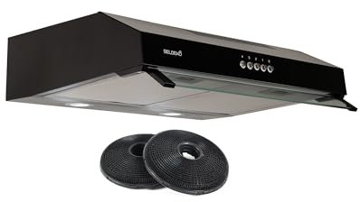 HOTTE CASQUETTE/VISIERE DOUBLE MOTEURS 60 CM - NOIR | BELDEKO