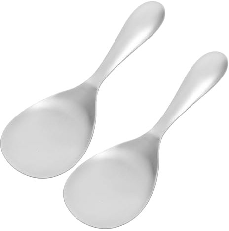 Hemobllo 2piezas Cucharones De Acero Inoxidable Antiadherentes Para Servir Arroz Cucharas De Cocina Plateadas