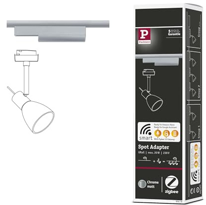 Paulmann 95676 URail Schienenadapter Smart Home Zigbee 3.0 Chrom matt