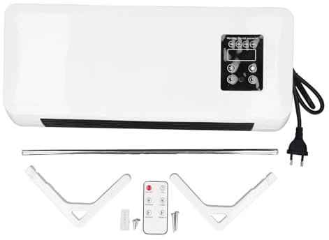 Fockety Calentador de Acondicionador Montado en la Pared, Calefacción Rápida Ajustable Dos Modos Pantalla Táctil Portátil Calentador de Acondicionador (Voltaje de enchufe: 250V)