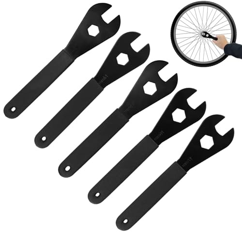 5 Stück Konusschlüssel Set Fahrrad Nabenschlüssel Konusschlüssel 13/14/15/16/17 mm Satz Konenschlüssel Cone Wrench Kegelschlüssel für Fahrrad Kohlenstoffstahl Kegel Schraubenschlüssel Nabe Achse