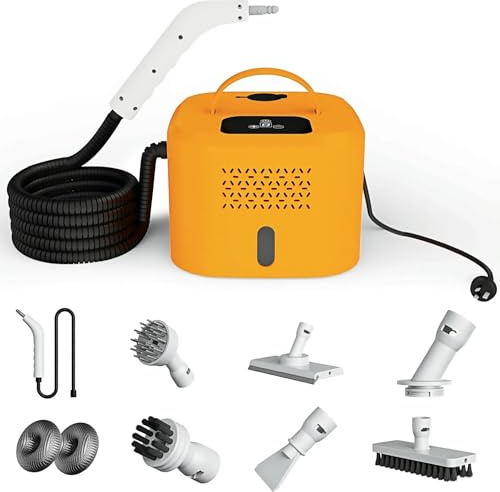 Steam Cleaner Handheld, 1500W Powerful Steam Cleaner with 6 Brush Heads,220V Multiuse Steamer for Deep Cleaning Car, Kitchen, Bathroom, Tile & Grout