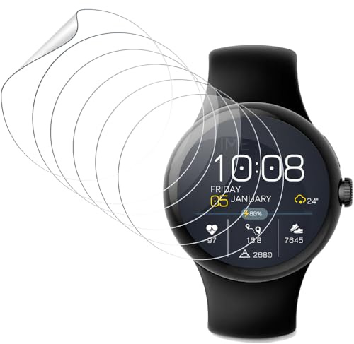 Beukei 6 Stück Panzer Schutz Glas für Google Pixel Watch 4 45mm, glasschutz,9H Härte,HD Klare,Blasenfrei,Anti-Kratzen, handyglas Film